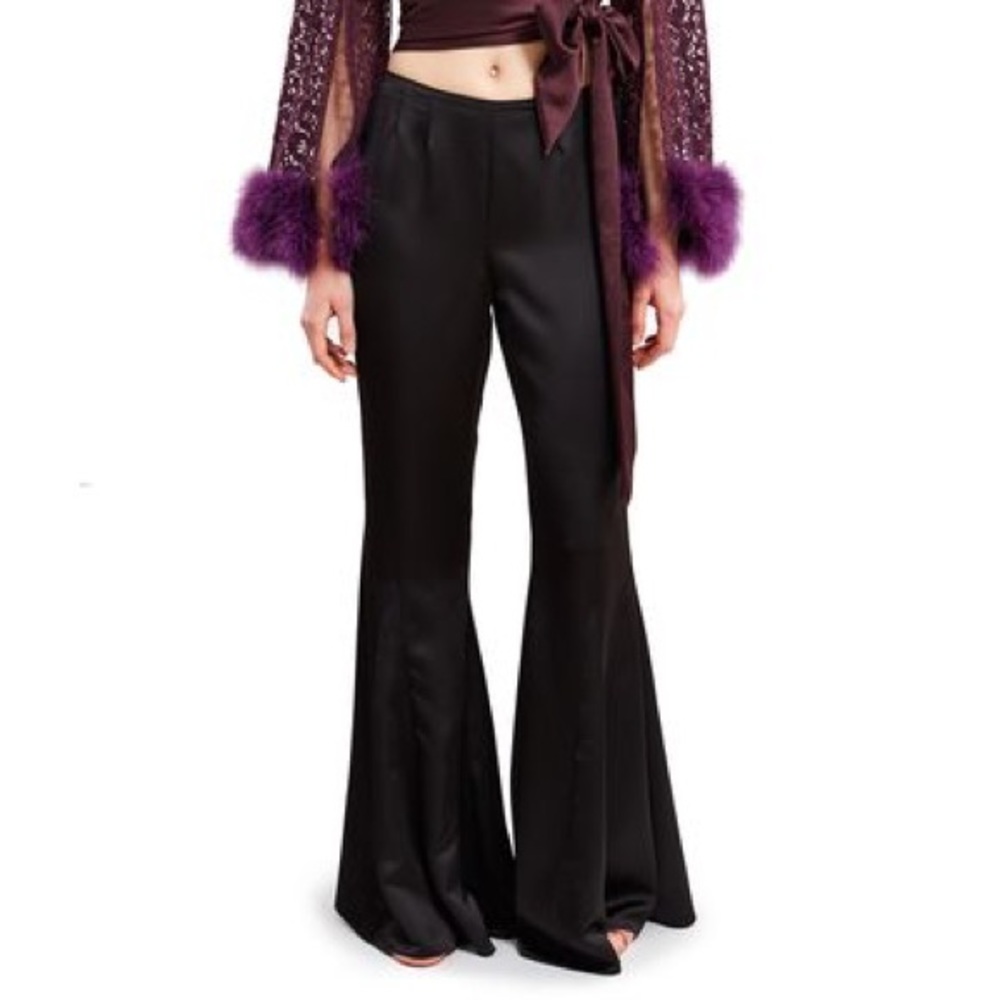 Anna sui satin flare pants